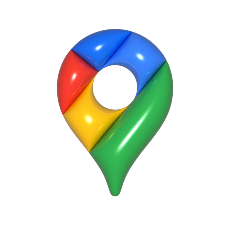 a google map pointer with the google logo