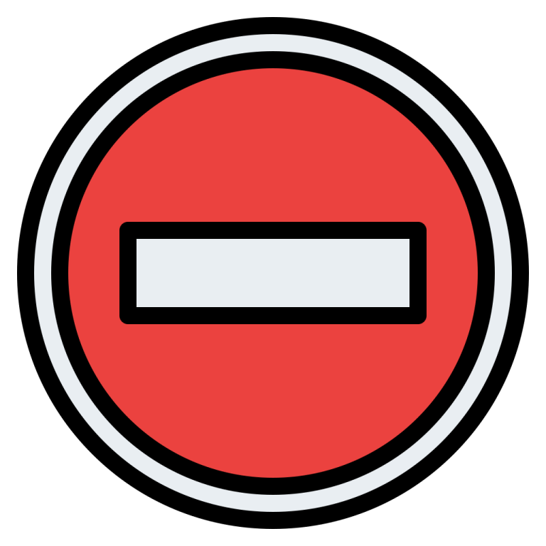 a no entry sign on a white background