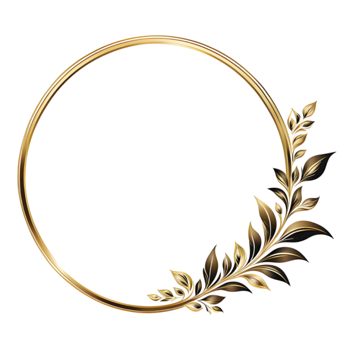 a gold laurel wreath on a white background