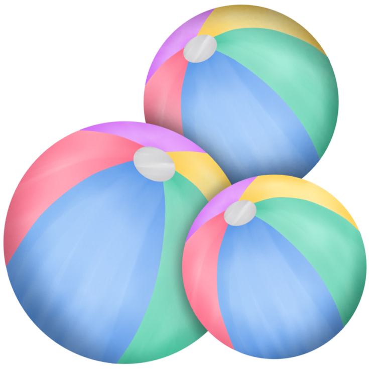 three beach balls on a white background
