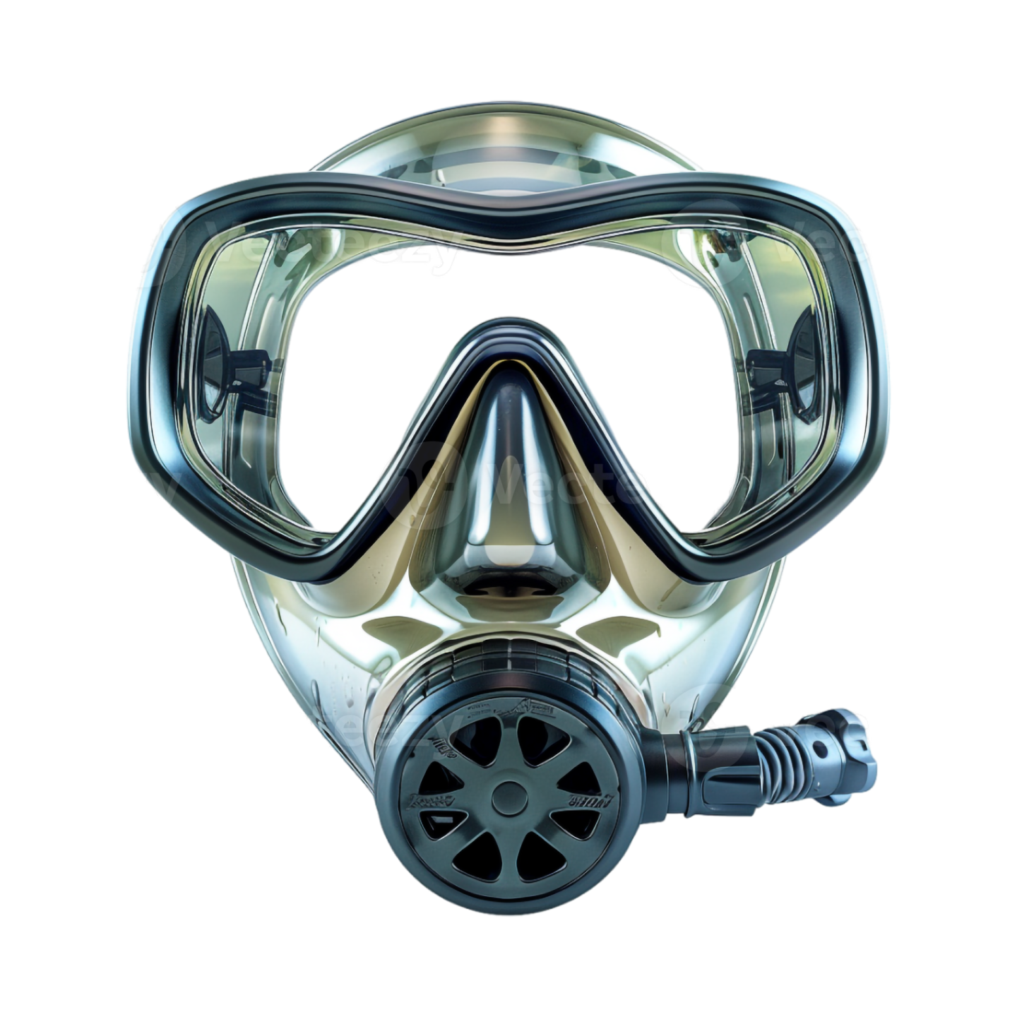 a gas mask on a white background