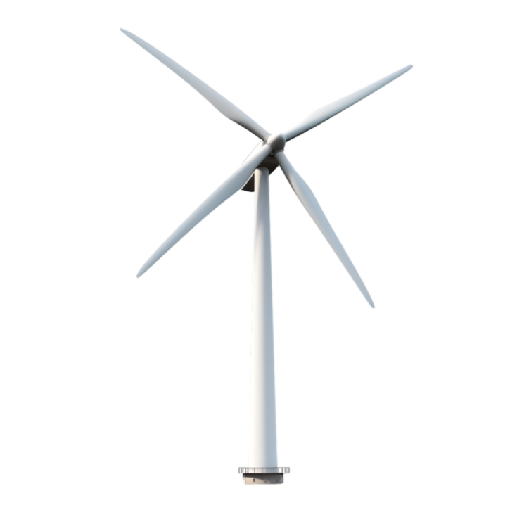 a wind turbine on a white background