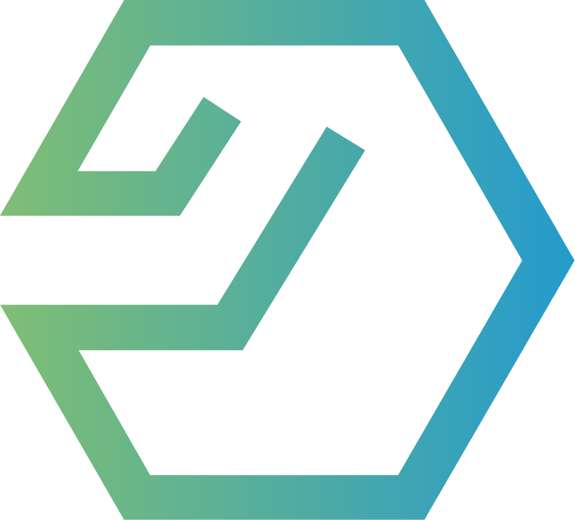 a hexagon logo with a hexagon in the middle