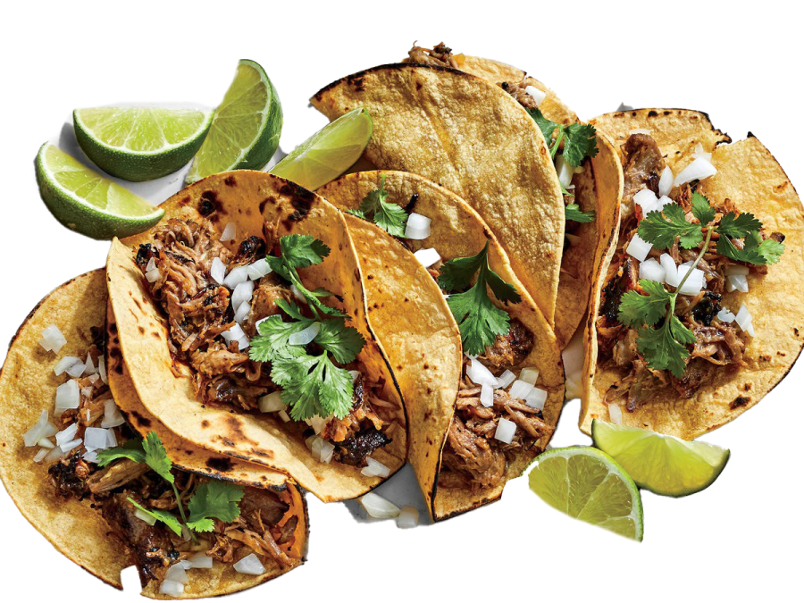 three taco chicken tacoss with lime and ci