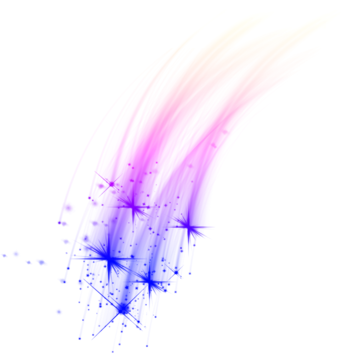 a white background with colorful lines and stars