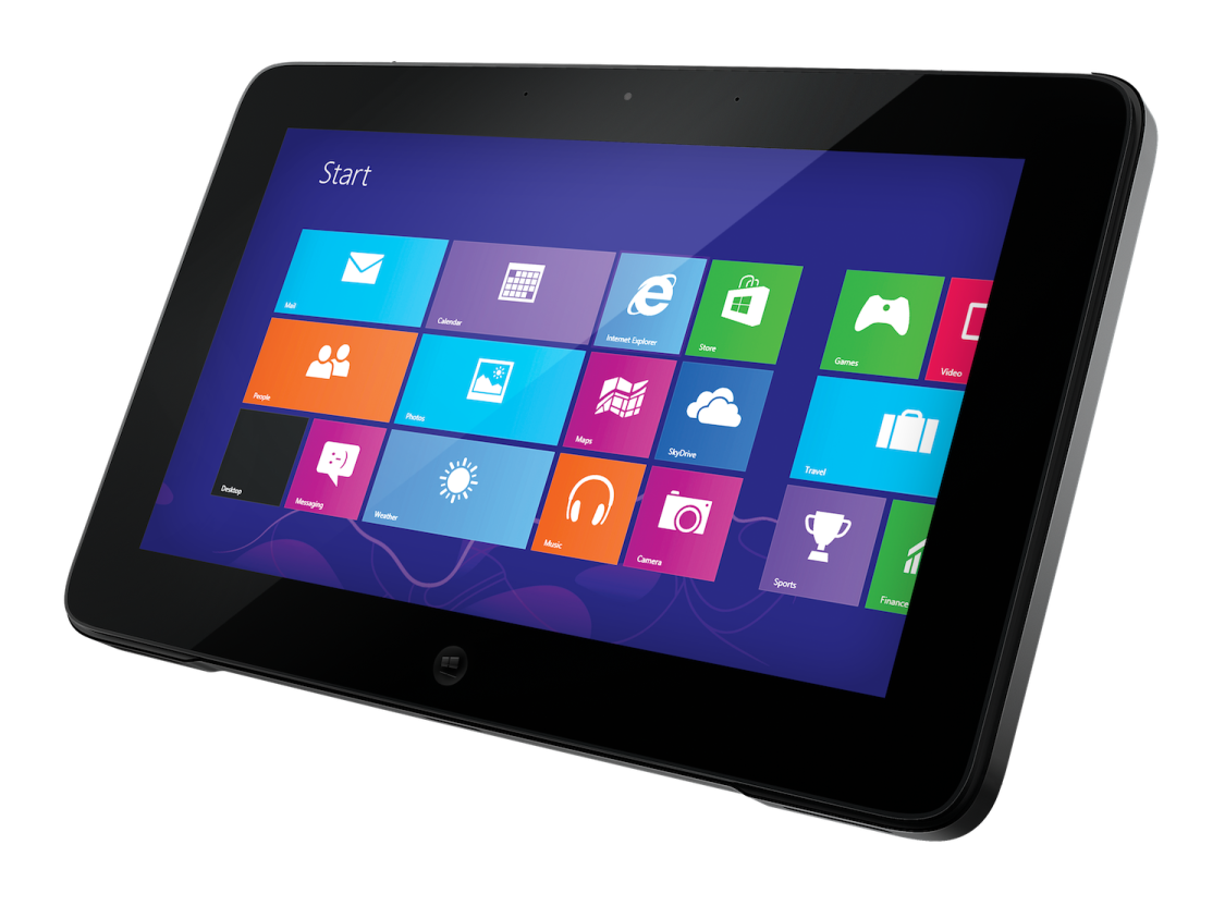 a tablet with windows on the screen