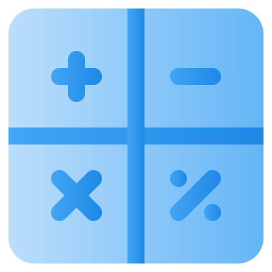 a blue square icon with four squares and two crosses