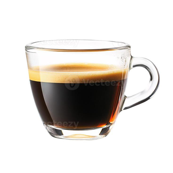 a cup of coffee on a white background
