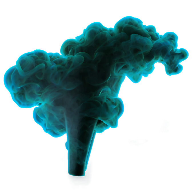 the smoke is blue and green