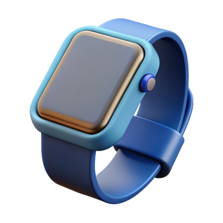 an apple watch with a blue band