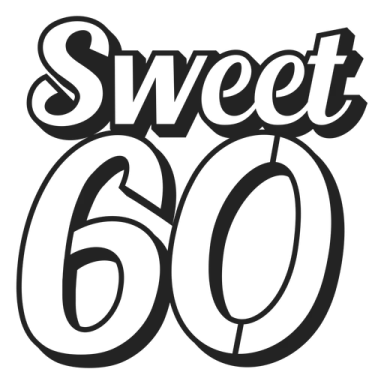 a black and white sign that says sweet 60