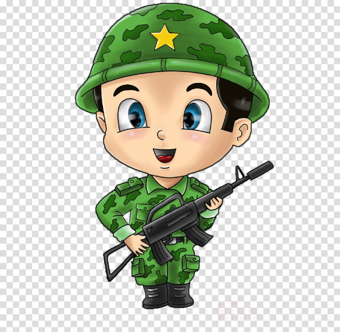a cartoon soldier with a gun in his hand