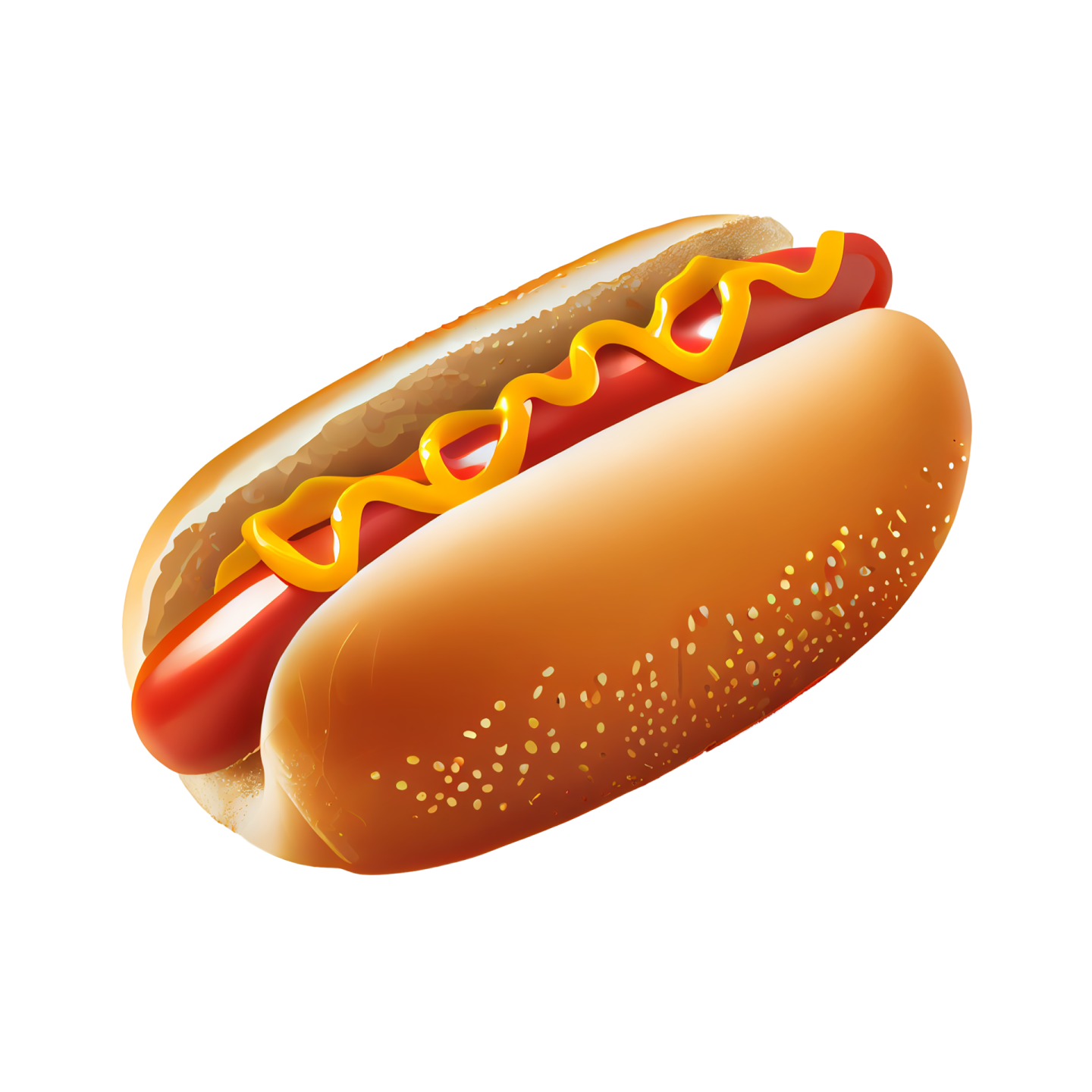a hot dog with mustard on a white background