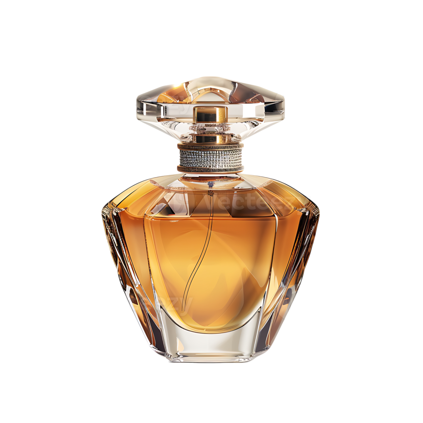 a bottle of perfume on a white background