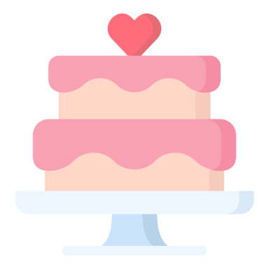 a pink cake with a heart on top