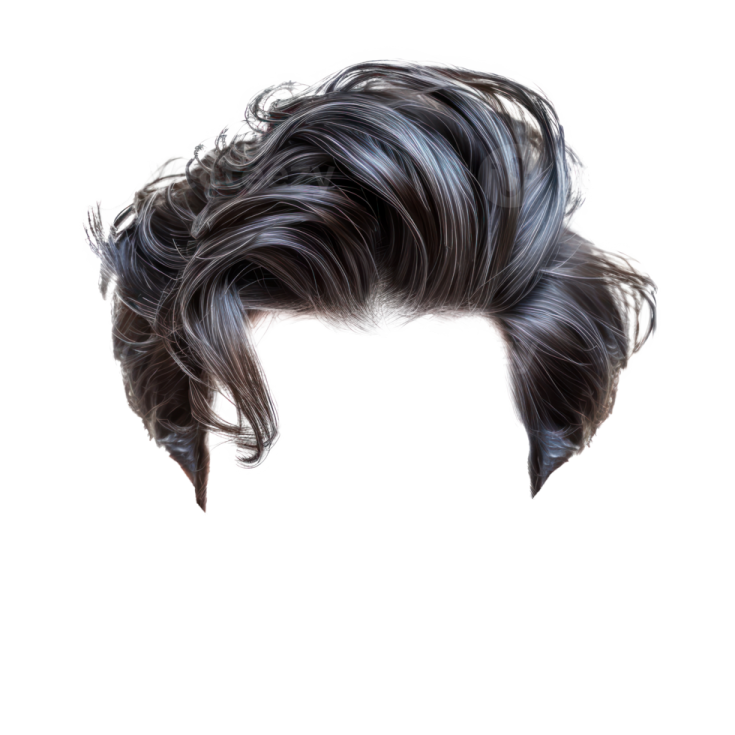 a woman's head with long black hair