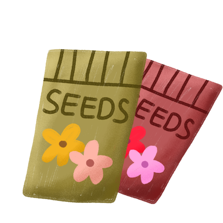 two bags with flowers on them