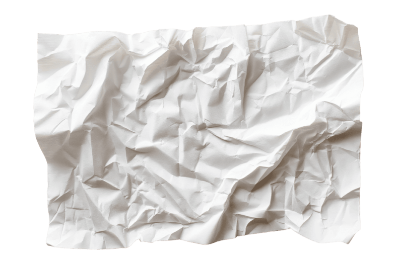 white crumpled paper on a white background