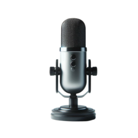 a microphone on a white background