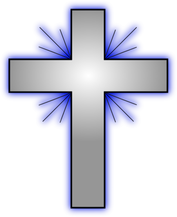a cross on a white background