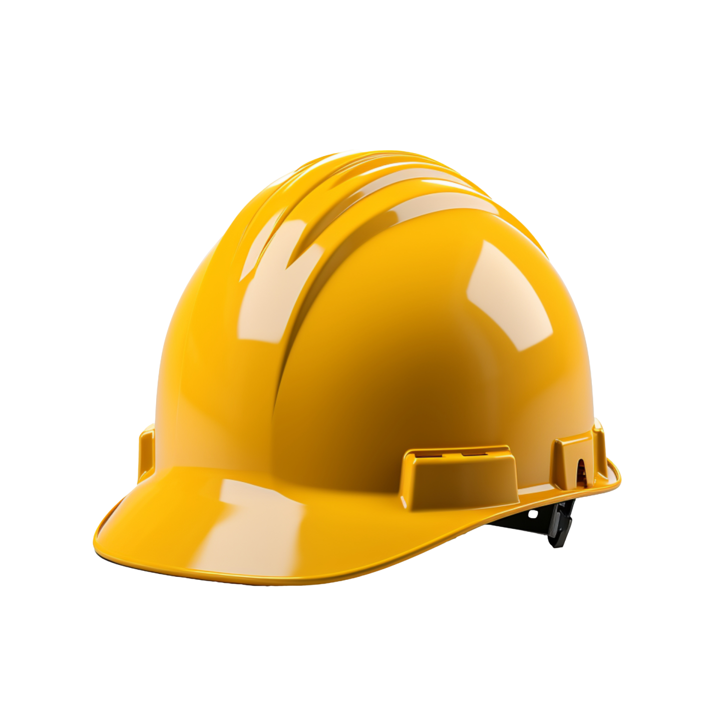 a yellow hard hat on a white background