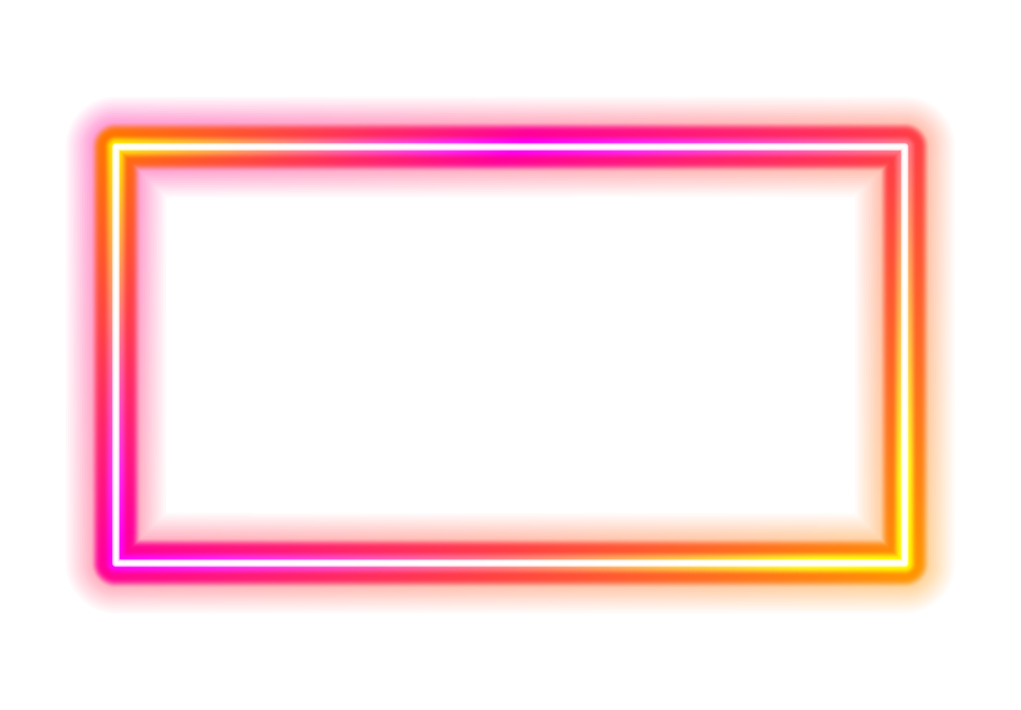a neon frame on a white background