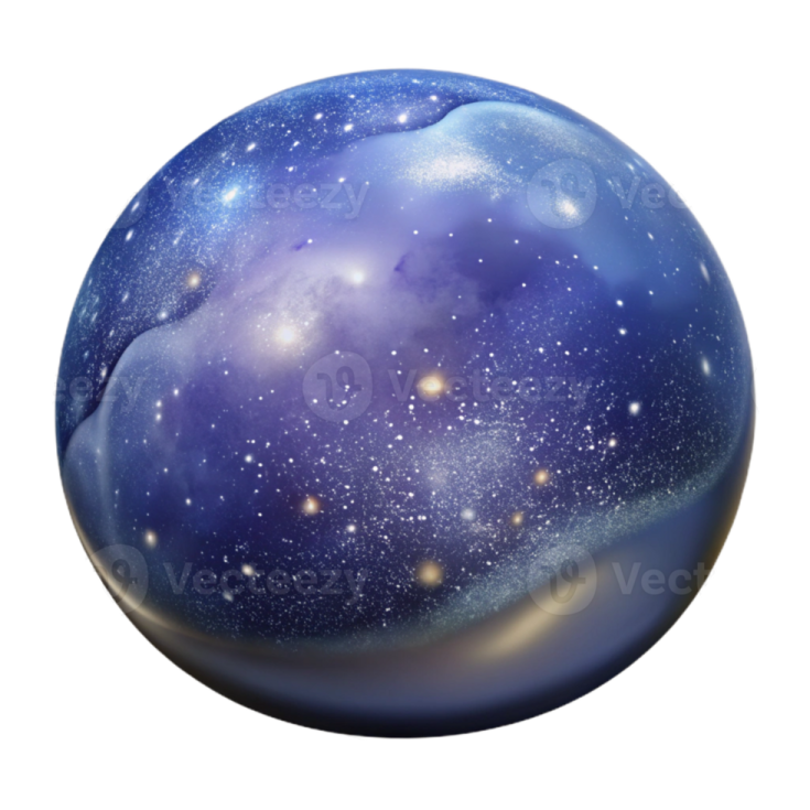a blue sphere with stars on it