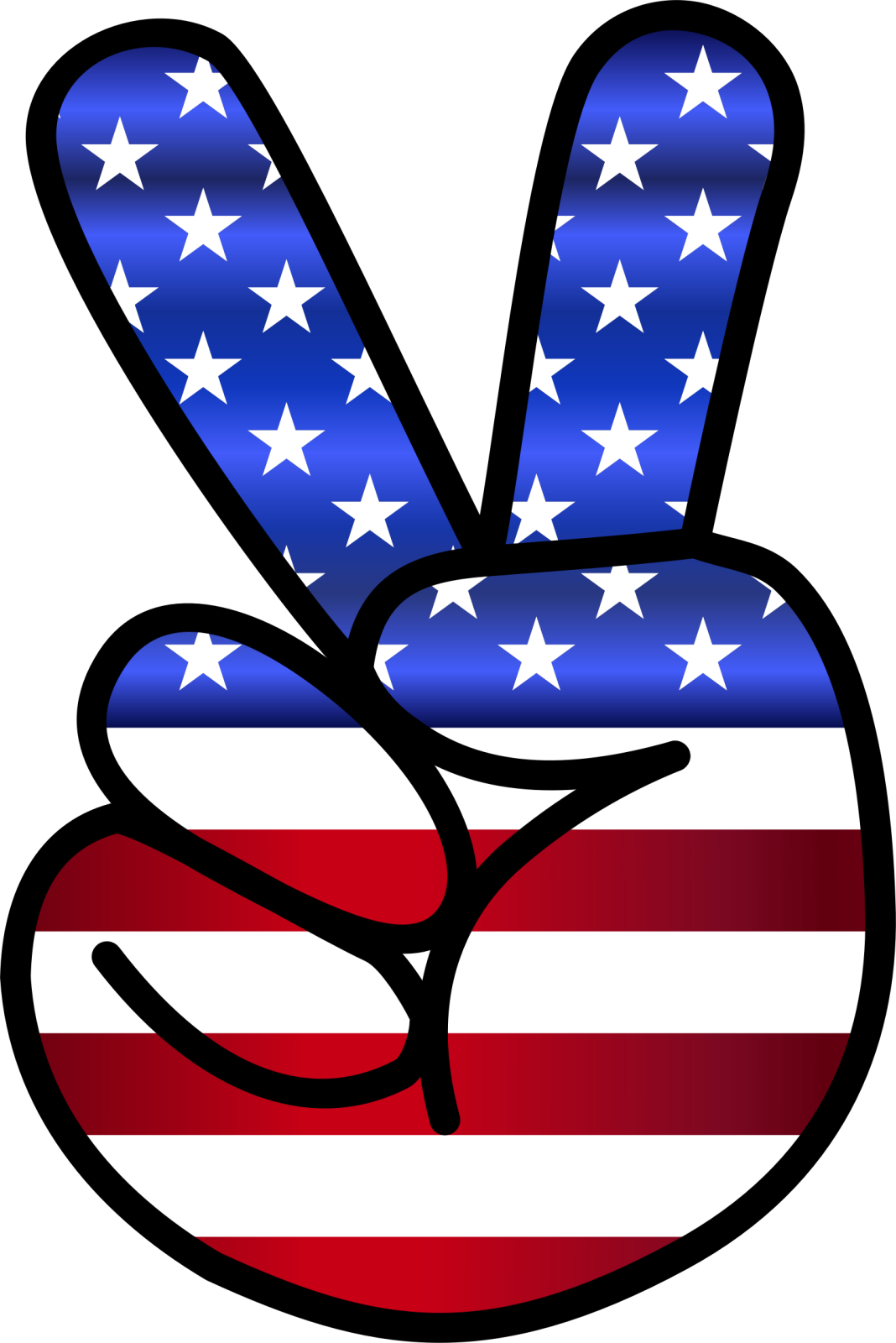 a peace sign with the american flag on it