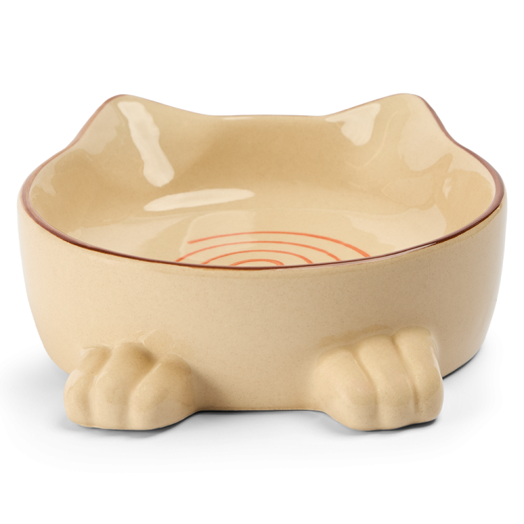 a small bowl with a cat design on it