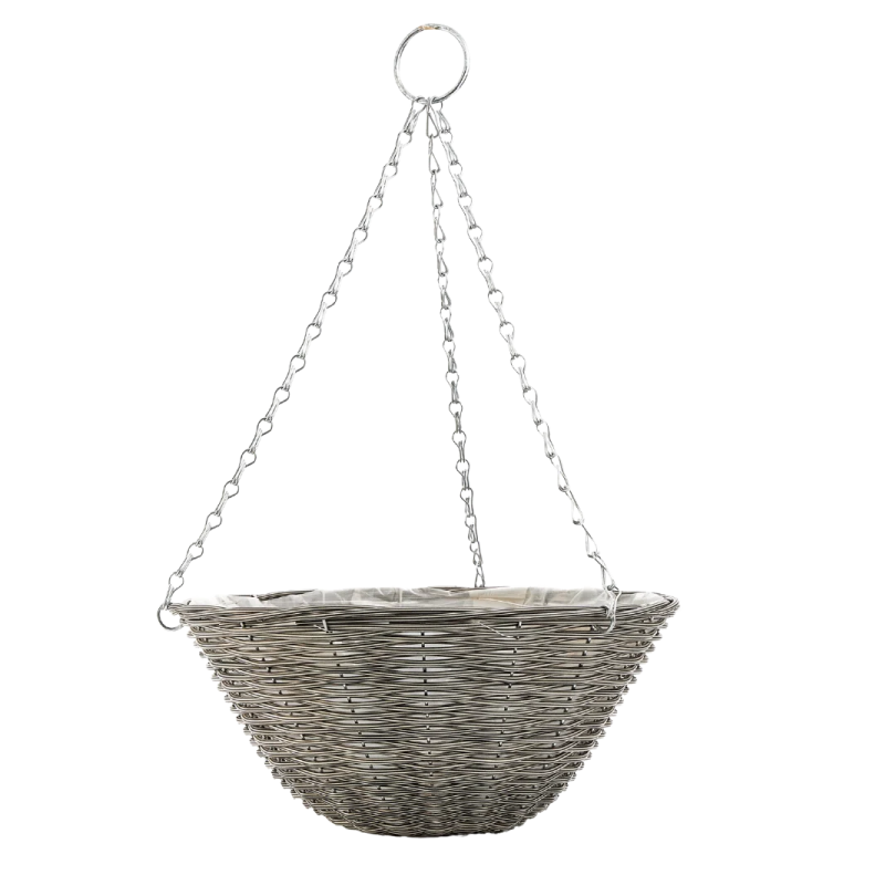 a hanging basket with chain