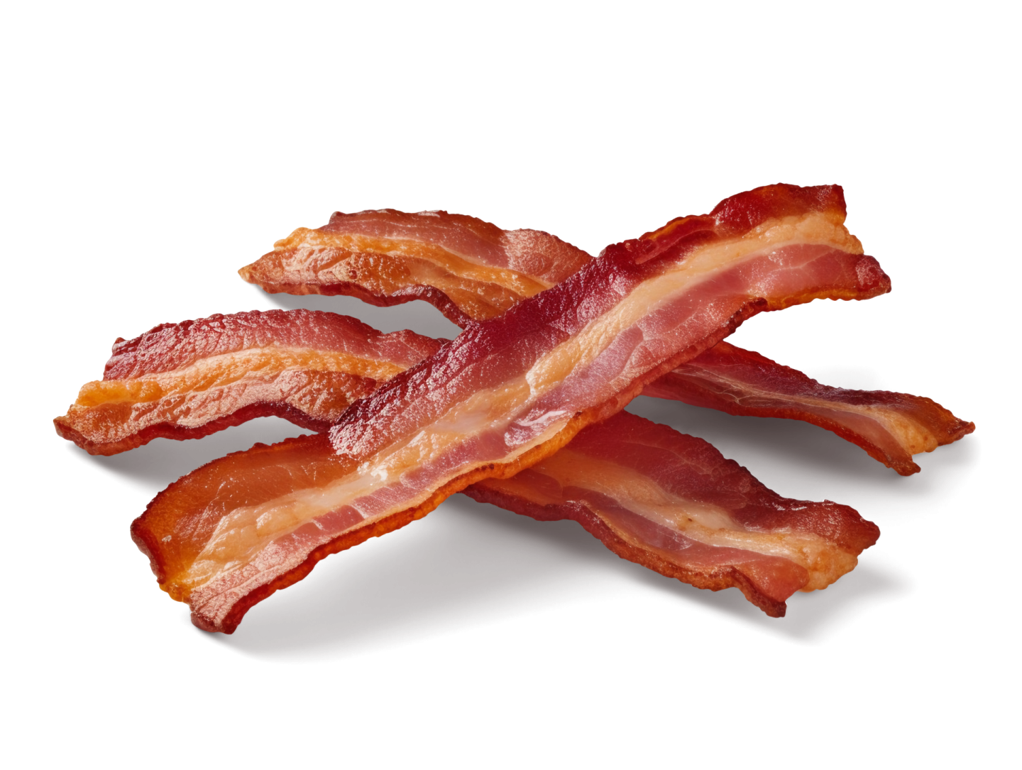 bacon on a white background