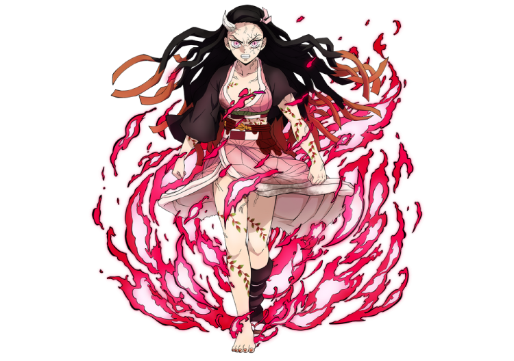 a girl with long black hair sitting on a fire