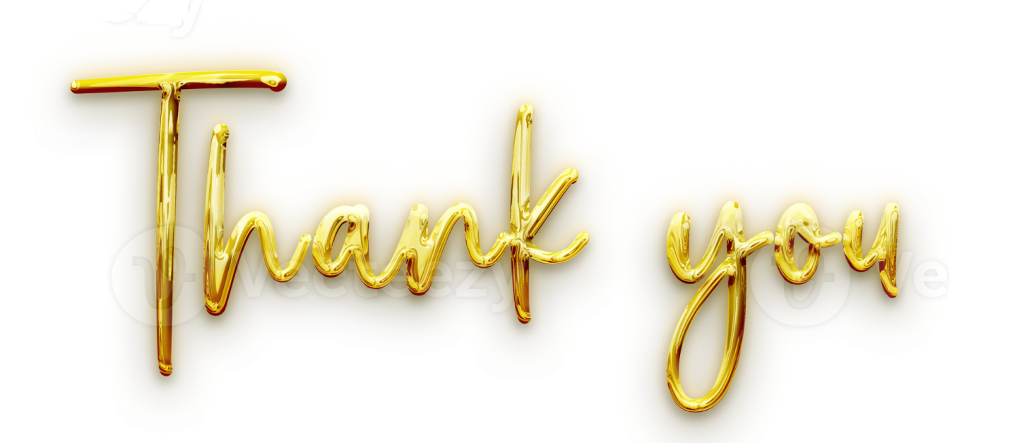 a gold foil balloon with the word thank