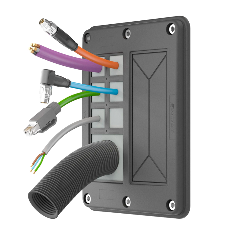 a black box with wires and connectors