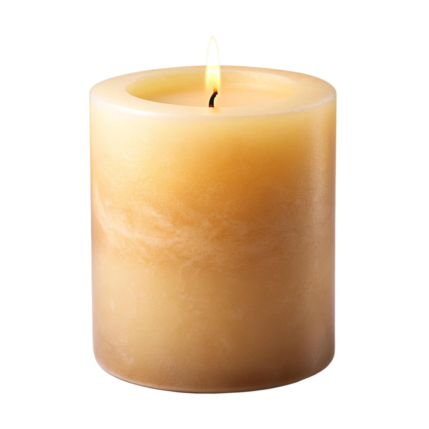 a lit candle on a white background