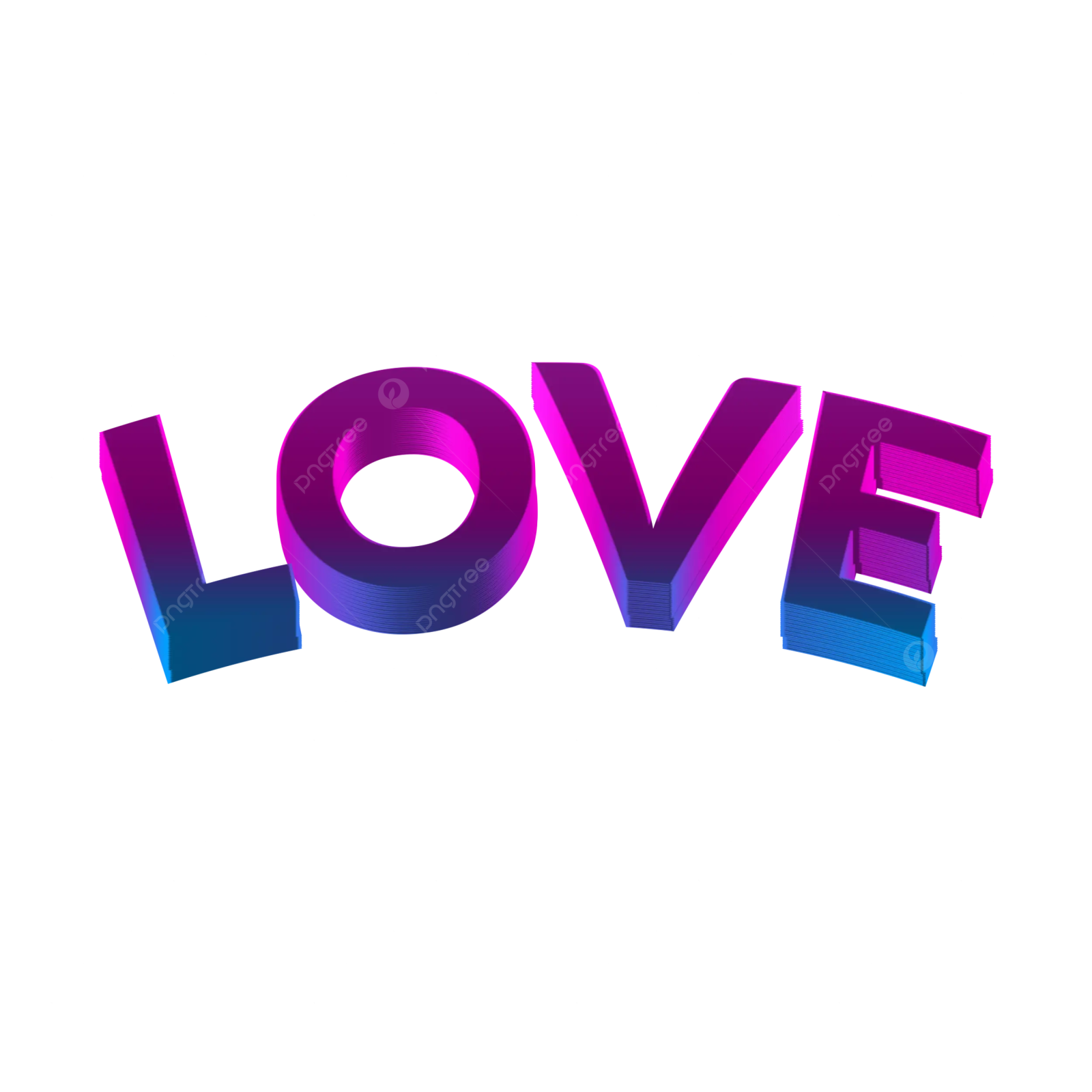 the word love in purple and blue on a white background