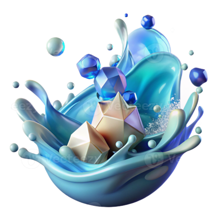 a splash of water with blue and white colors