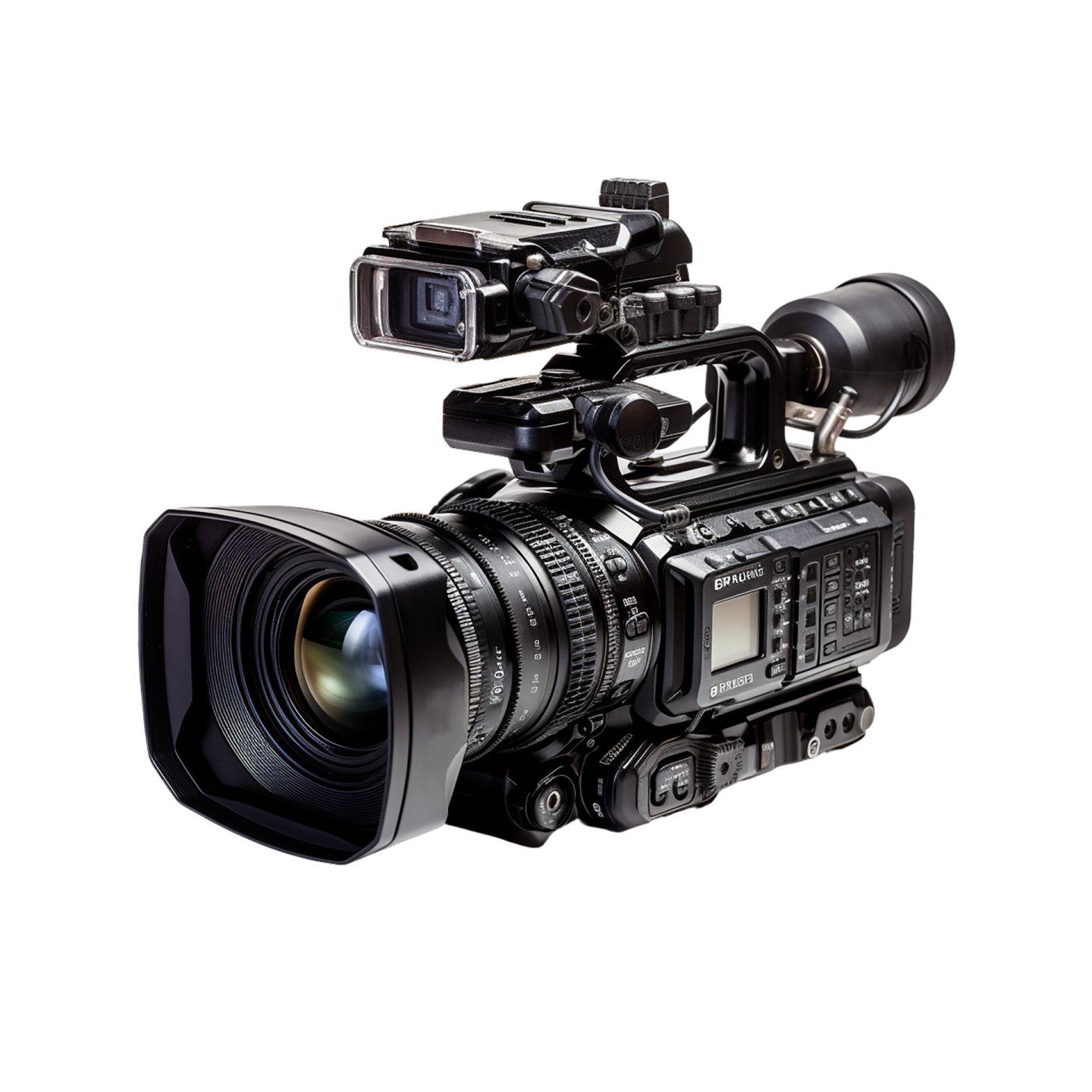 a black camera on a white background