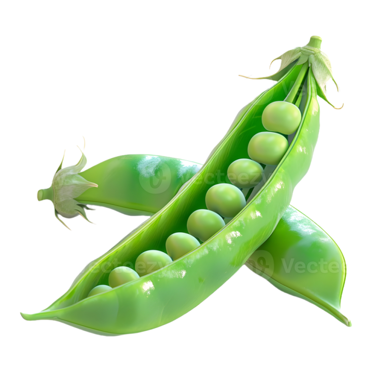 green peas on a white background