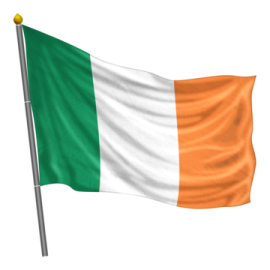 the irish flag on a white background