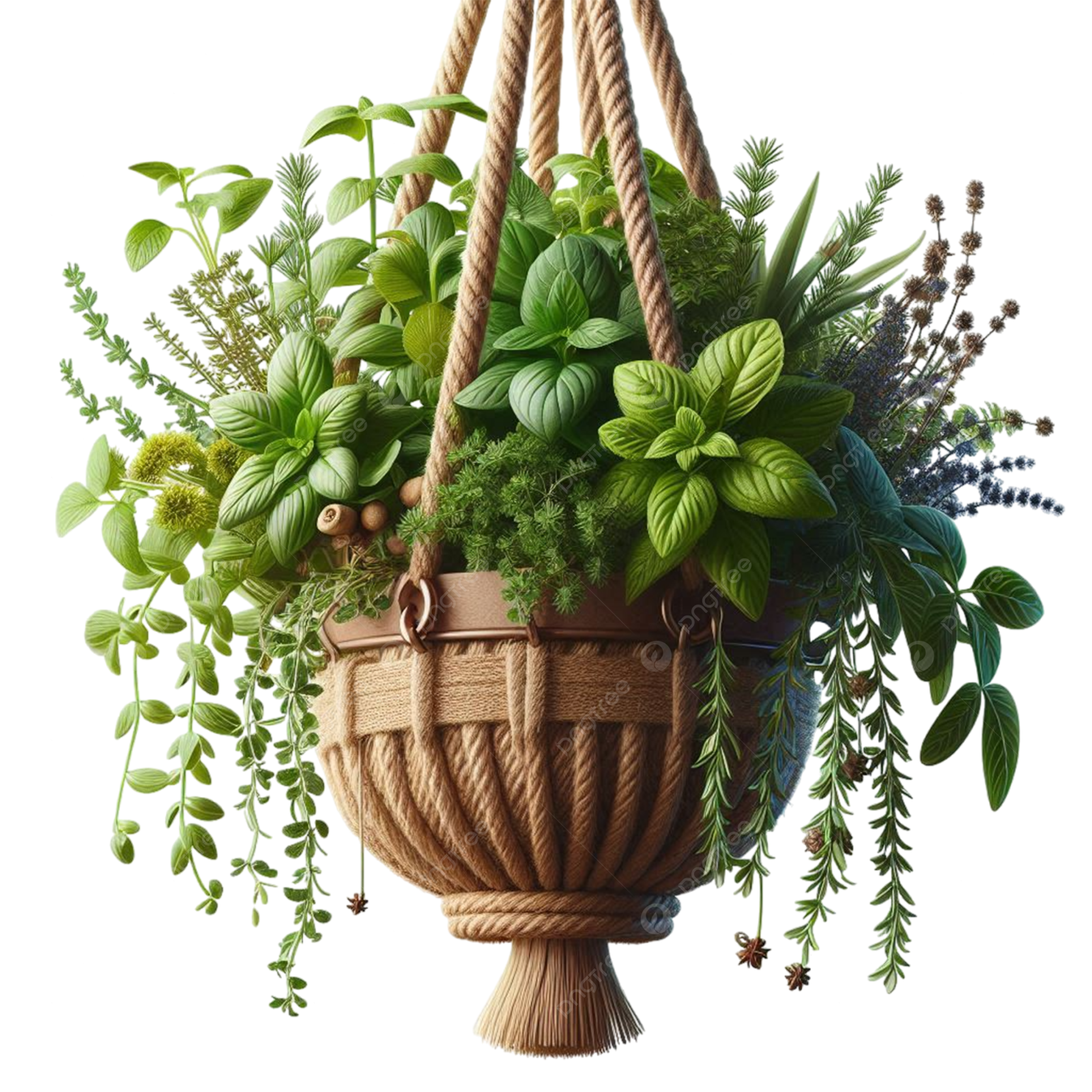 a basket filled with herbs and herbs