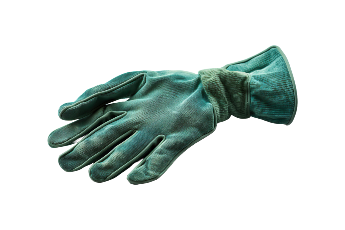 a pair of gardening gloves on a white background