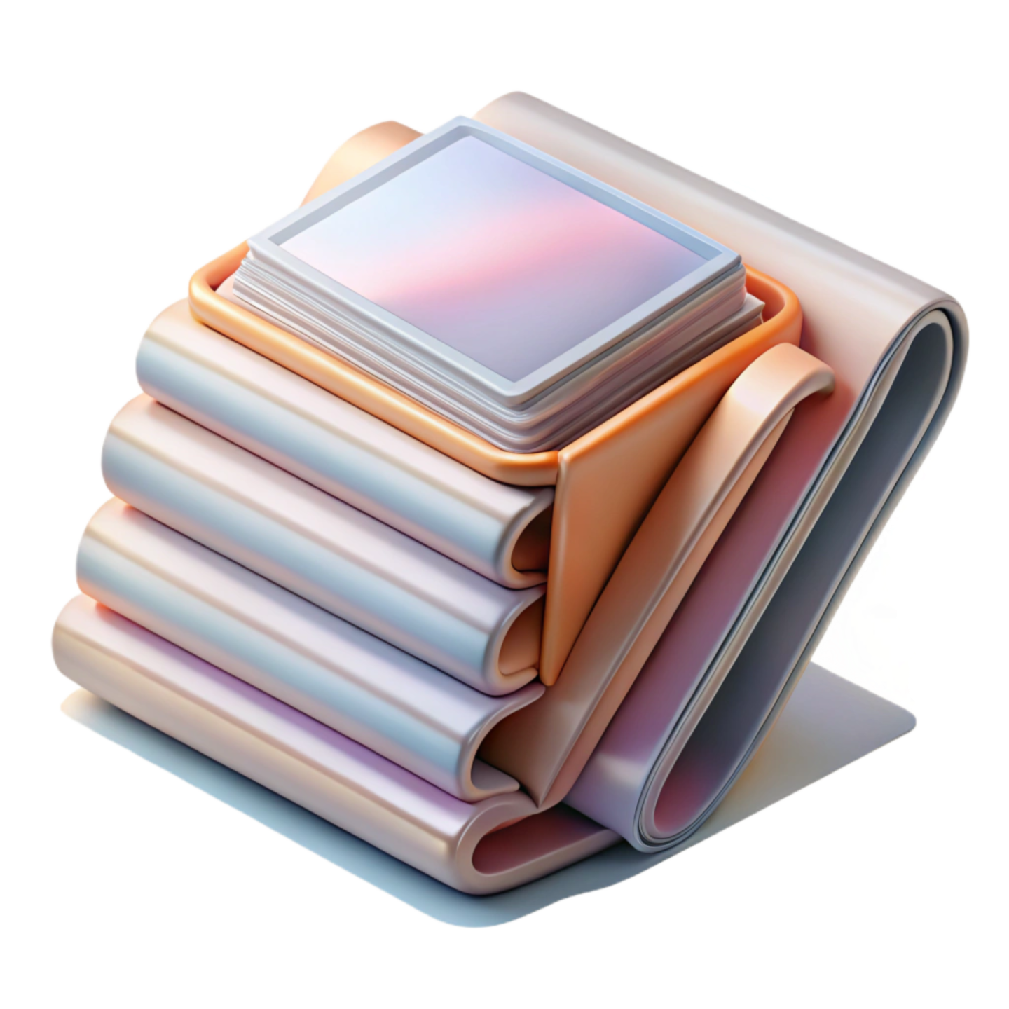 a stack of books with an iphone on top
