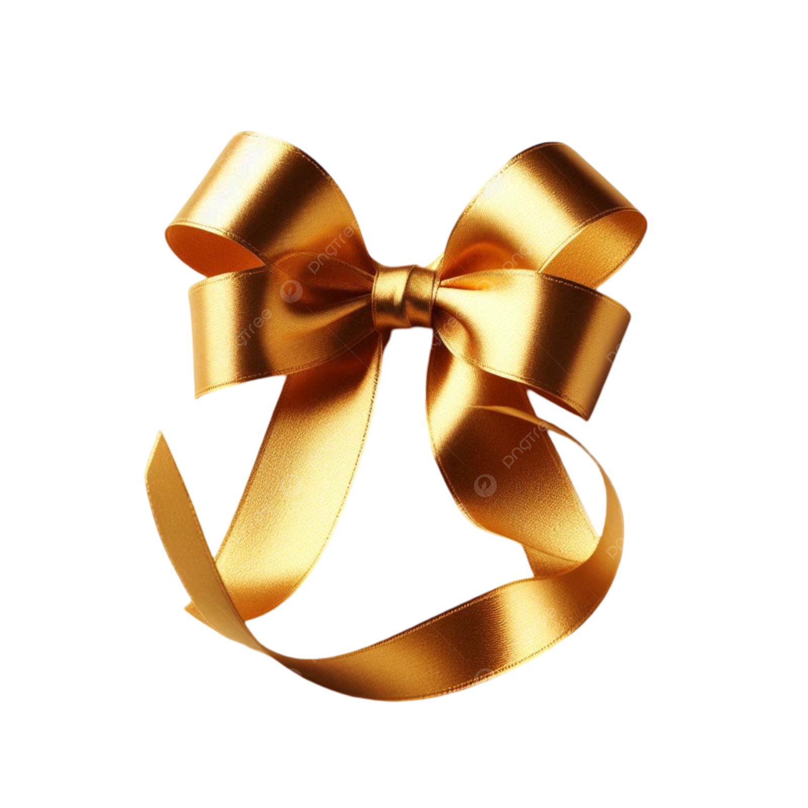 a gold bow on a white background
