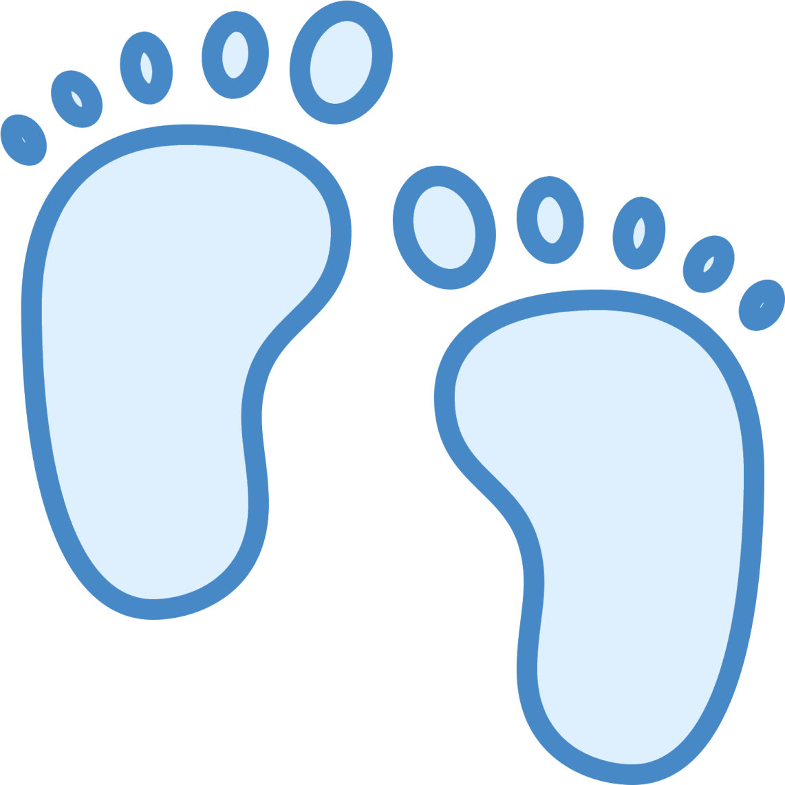 a pair of footprints on a white background