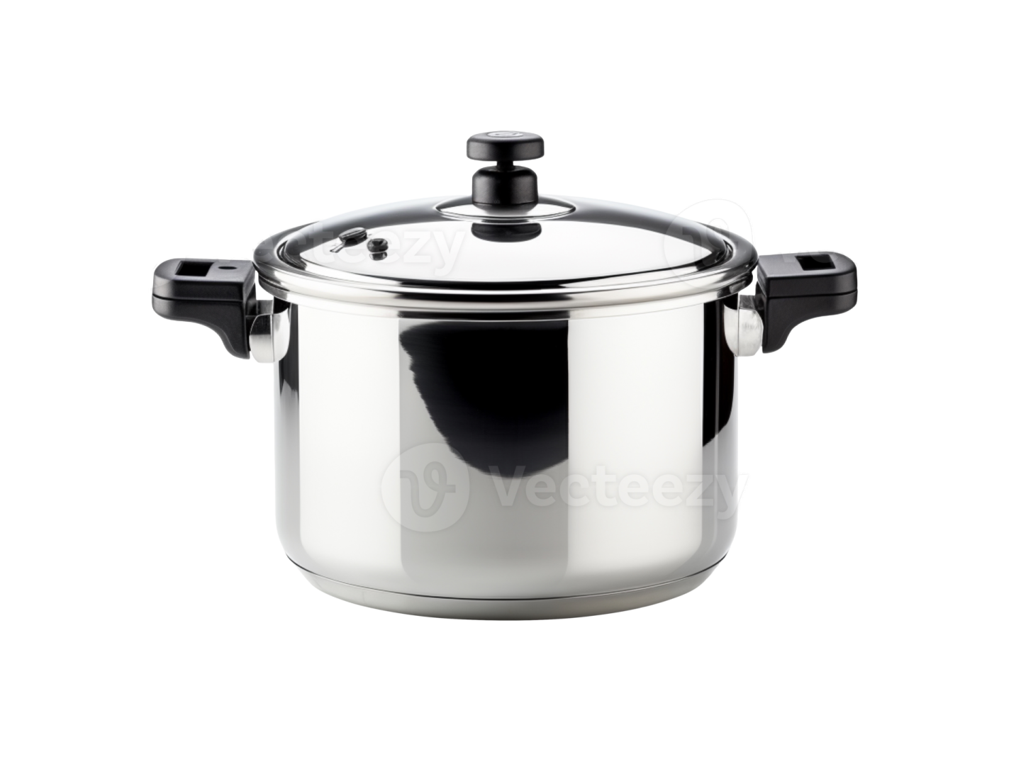 a stainless pot with lid and handle