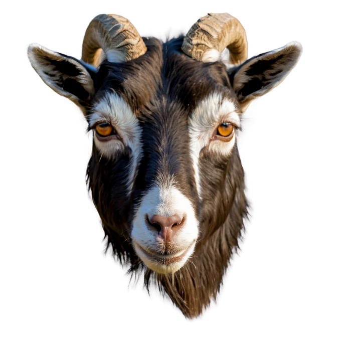 a close up of a goat's head
