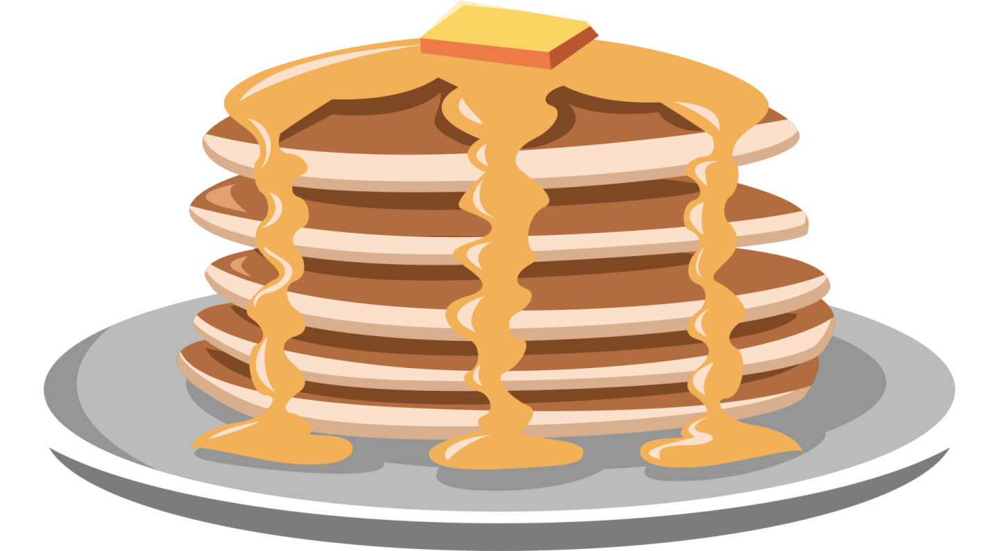a stack of pancakes with syrup on top