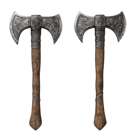 two axes on a white background