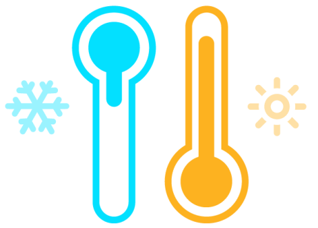 a thermometer and a temperature gauge